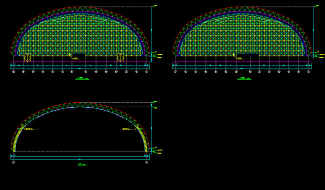 桂平跨度110米，拱高35_7米煤棚网架